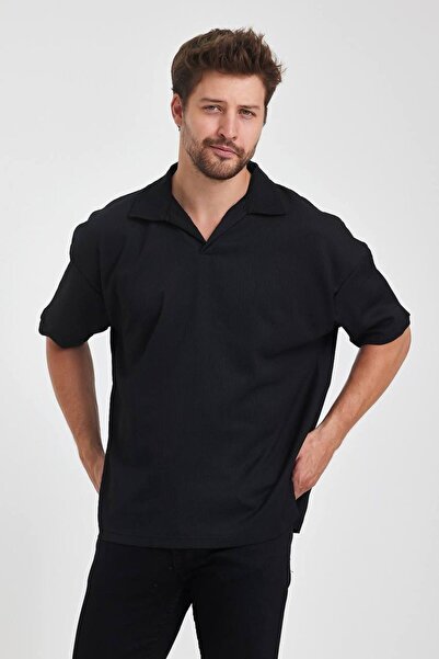 Gambocci Ανδρικό μπλουζάκι Polo Neck Oversize Knitwear - Χωρίς Κουμπιά