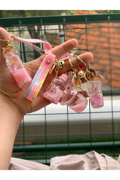 Meyra Accessories New Luxury Water Duck Figured Keychain Bag Accessory Colorful with Bottle