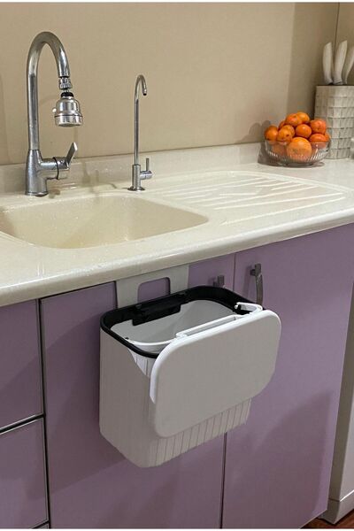 EveFix Tezgah Kapağı Kenarı Asılabilir Dekoratif Ergonomik Pratik Çöp Kovası