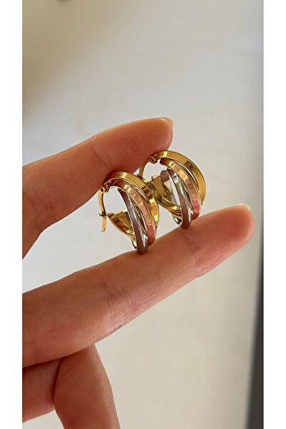 Opia JEWELRY - Bold Model Çelik Mix Halka Küpe