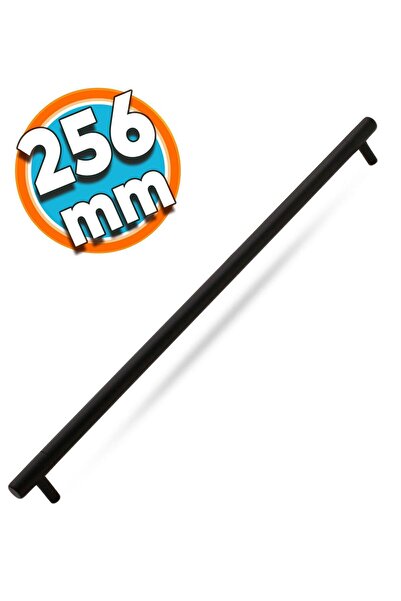 NZB Mobilya Çekmece Dolap Kapak Kulpu Kulbu 256 mm Mat Siyah Metal Kulp
