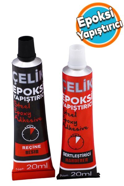 NZB Epoksi Yapıştırıcı Metal Plastik Seramik Cam Güçlü Çelik Yapıştırıcı 20 + 20 Gr Hızlı Kuruyan