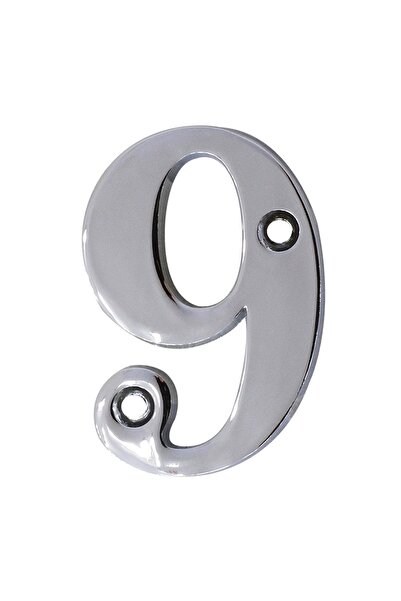 NZB Çelik Kapı Numarası 5 Cm Parlak Krom 9 Numara