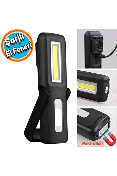NZB El Feneri Mıknatıslı Şarjlı Işıldak Kamp Lambası Tamir Çalışma Araç Oto Led Aydınlatma