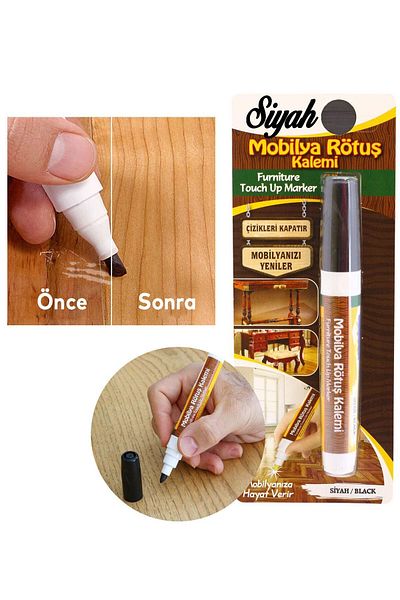 NZB Furniture Touch-Up Pen Wooden Table Coffee Table Cabinet Touch-Up Pen Scratch Remover Crack Closer Touch-Up Black