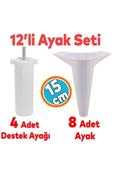 NZB Mobilya Ayağı 12'li Set Robot Süpürge İçin Koltuk Kanepe Yükseltici Deste...