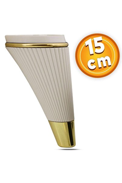 NZB Lüks Mobilya Kanepe Sehpa Tv Ünitesi Koltuk Ayağı 15 Cm Krem Gold Baza Ayak