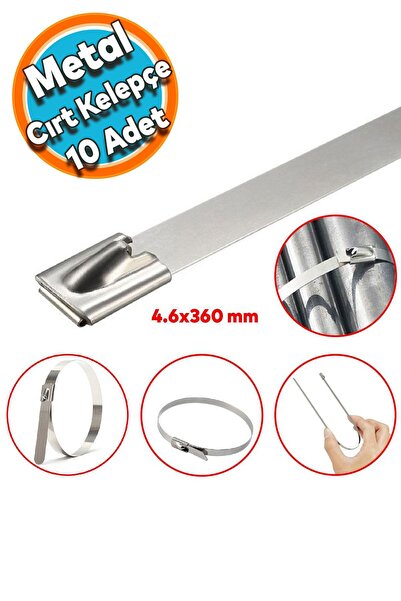 NZB Cırt Kelepçe Metal Paslanmaz Çelik Kablo Zip Bağı Çok Amaçlı Bağlama 4.6x...