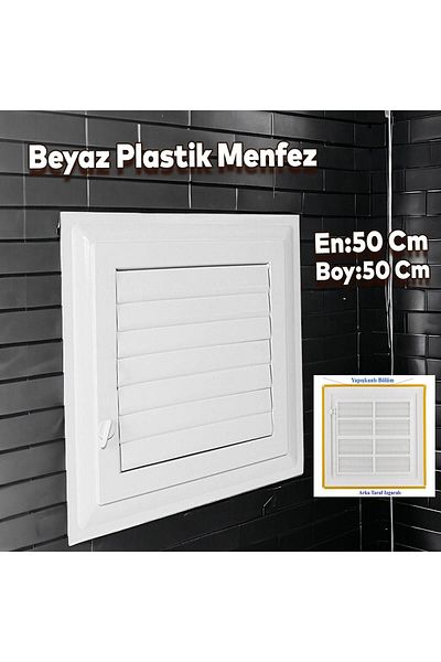 NZB Grille Bathroom WC Toilet Storage Ventilation Plastic Shutter White 50x50 CM