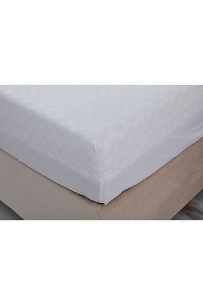 Doqu Home White Single King Size Bed Sheet - Colorful Fitted