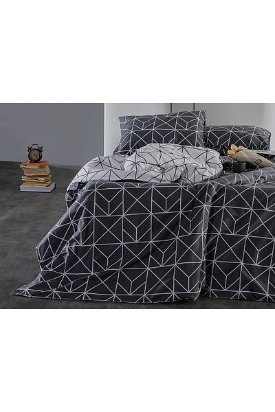 Doqu Home Set cuvertură de pilota Ranforce Polka Antracit King Size