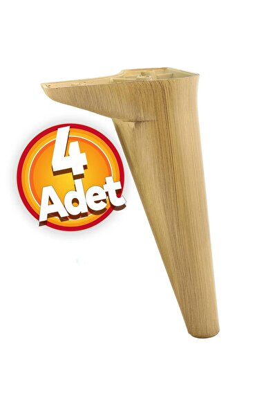 NZB Mobilya Kanepe Sehpa Puf Koltuk Ayağı 20 Cm Kahverengi Ahşap Desenli Ayak...