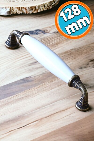 NZB Porselen Antik Sarı 128 mm Kulplar Mobilya Mutfak Dolabı Çekmece Dolap Ka...