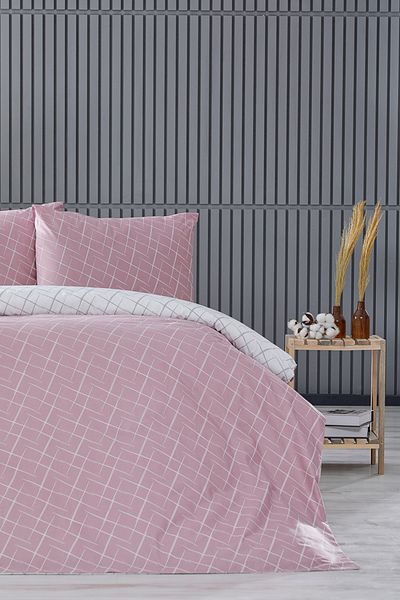 Doqu Home Glimmer Easy Cotton - Double King Size Dusty Rose Duvet Cover Set