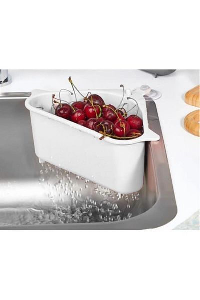 Tiesa Home White Plastic Triangle Suction Cup Sink - Sink Strainer Garbage