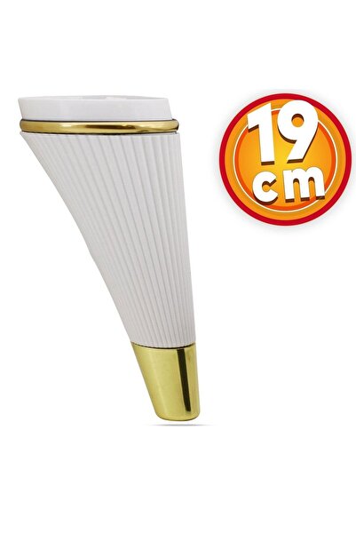 NZB Lüks Mobilya Kanepe Sehpa Tv Ünitesi Koltuk Ayağı 19 Cm Beyaz Gold Baza Ayak