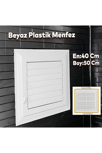 NZB Grille Bathroom WC Toilet Storage Ventilation Plastic Shutter White 40x50 CM