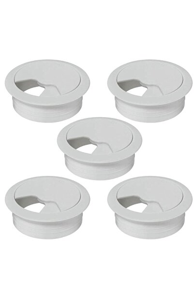 NZB 5 Adet Masa Üstü Kablo Kanalı Deliği Kapağı Beyaz Masa Kapağı 6cm