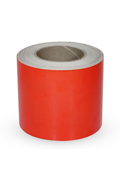 NZB Reflektörlü Fosforlu Şerit Bant Kırmızı Düz Ikaz Bandı 12cm X 1mt