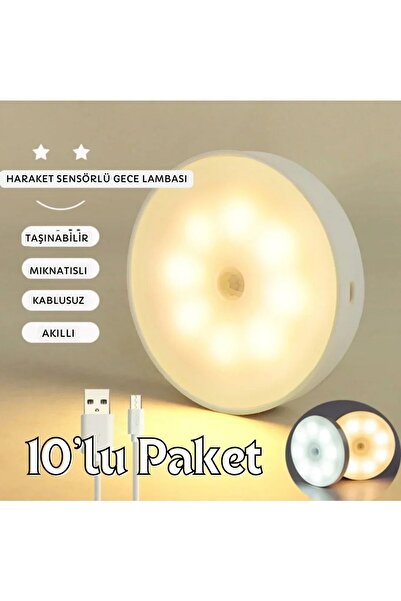 Cata Ct-5180 Şarjlı Sensörlü Mıknatıslı Kabin Led Aydınlatma 10'lu Paket