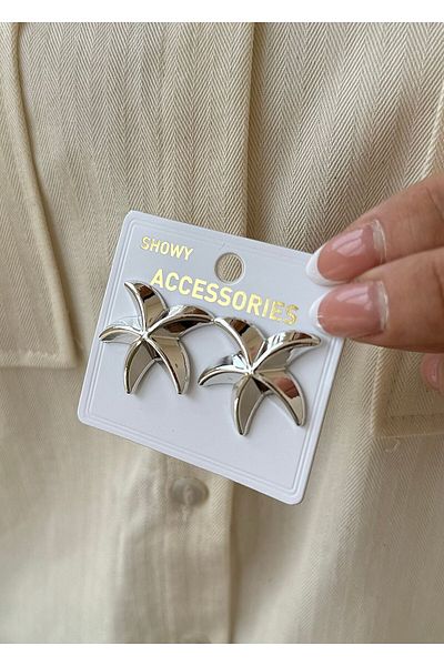 takıtarzım Starfish Silver Women's Earrings
