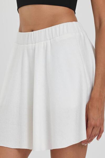 PICCOLA VITA Fusta Mini Scurtă Albă Ecru Crem - Vară Femei