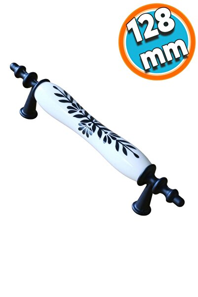 NZB Porselen Siyah Beyaz 128 mm Kulplar Mobilya Mutfak Dolabı Çekmece Dolap Kapak Kulpu Kulbu