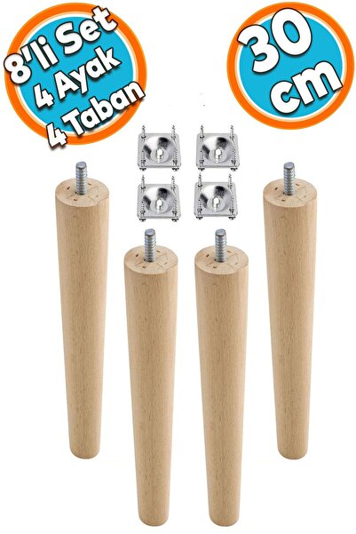 NZB Ahşap Mobilya Koltuk Kanepe Sehpa Masa Ayağı Ayakları M8 Civatalı 30 cm +...