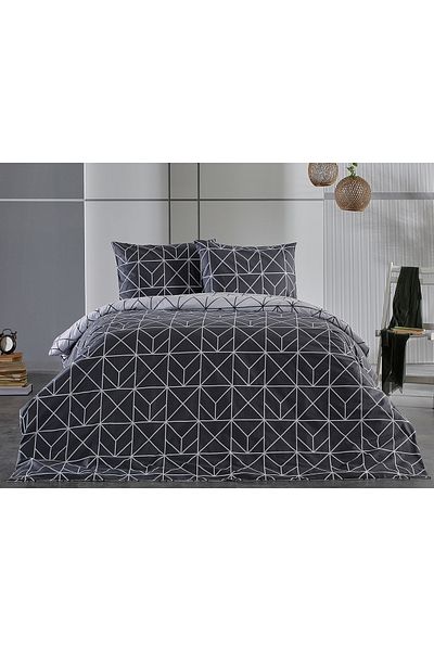 Doqu Home طقم غطاء لحاف Ranforce Polka فردي - أنثراسايت