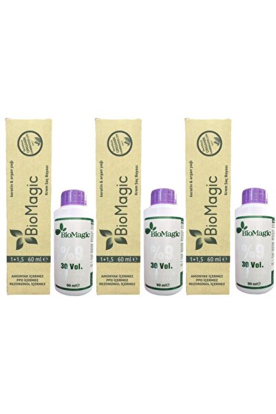 BIOMAGIC Organik Amonyaksız Saç Boyası (gri)+oksidan (3 Adet)