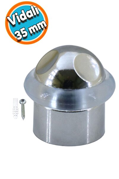 NZB Kapı Stoperi Kapı Altı Durdurucu Tutucu Tamponu Silikonlu Contalı Stopu Vidalı Parlak Krom 35 mm