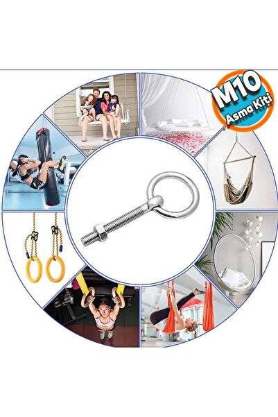 NZB Halkalı Metal Paslanmaz Civata M10 Somunlu Sabitleme Çekme Kaldırma Tavan...