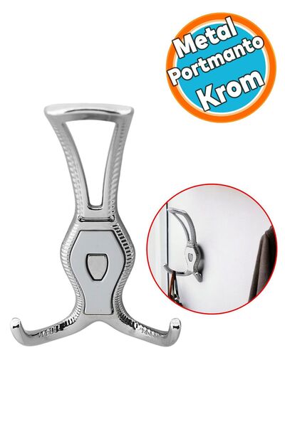 NZB Portmanto Askı Metal Vestiyer Duvar Dolap Elbise Askısı Krom Renk Mobilya...