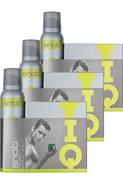 Snob Erkek Parfüm IQ Edt 100 ml + Perfumed Deodorant 150ml  3 Set