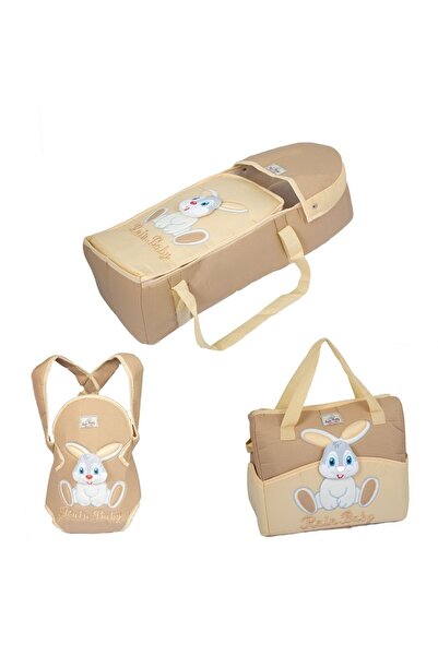 miniklife 3 Lü Bebek Taşıma Seti Tavşan Kafalı Portbebe&bebek Bakım Çantası V...