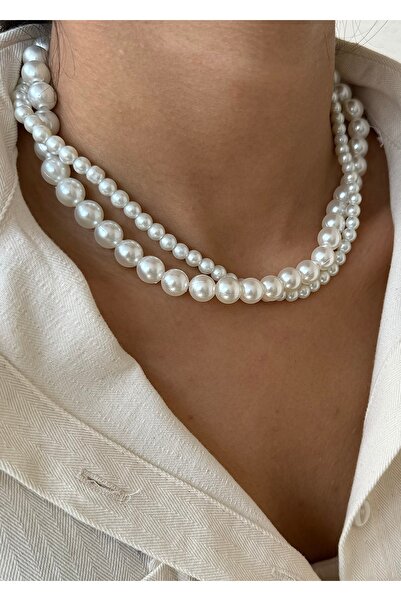 takıtarzım İnci 2,li kadın trend tasarım kolye