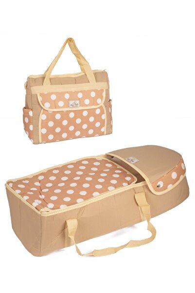 miniklife 2'li Bebek Taşıma Seti Puantiyeli Portbebe ve Bakım Çantası