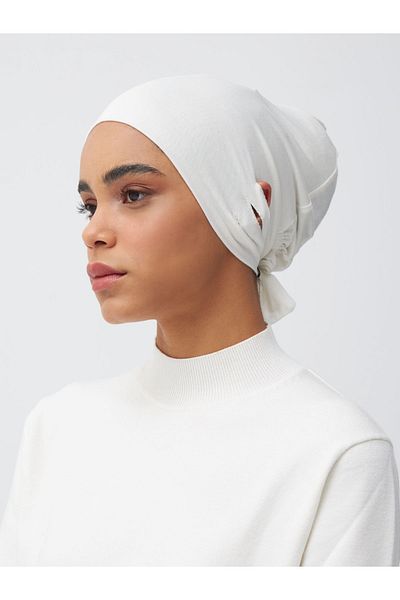 Femple Modest غطاء رأس بفتحة أذن بلون عاجي