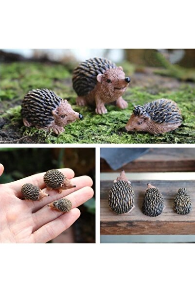 3-Piece Hedgehog Terrarium Object Miniature Object Terrarium Accessory Terrarium Ornament