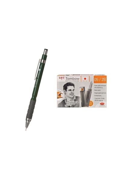 Tombow Sh-300 Grip Tip Pen - Dark Green, 0.5 Mm, 12 Tubes + 2b Min