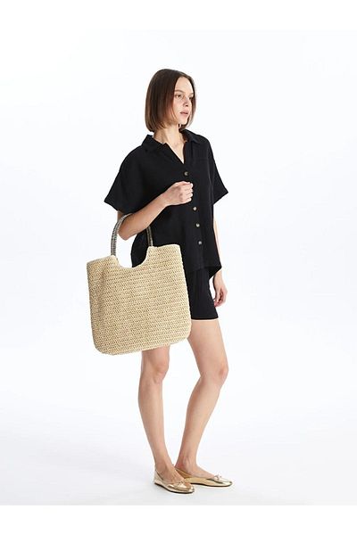 LC Waikiki LCW ACCESSORIES Women's Straw Shoulder Bag