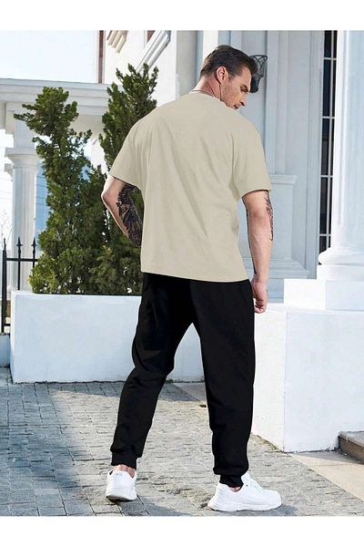 DAXİS Sportwear Company Oversize Crew Neck T-shirt and Sweatpants - Jogger T-shirt Bottom Top Tracksuit Set