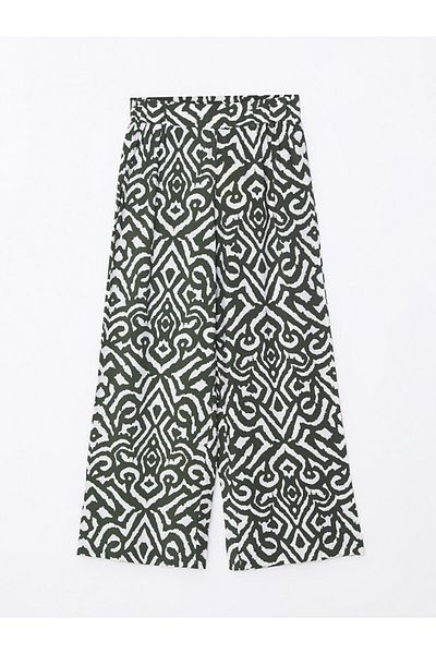 LC Waikiki Pantaloni de damă cu picior lat cu model - talie elastică