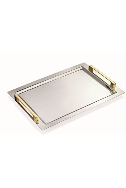 Tiamo Mira Çay Ve Servis Tepsisi (GOLD) Çelik 31/47 Cm