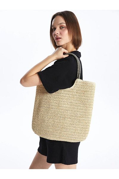 LC Waikiki LCW ACCESSORIES Women's Straw Shoulder Bag