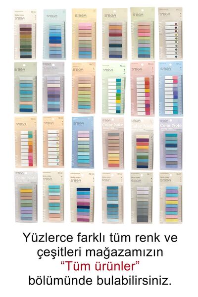 sibga tasarım Transparent Colored Postit Post-it Post It.Bookmark Bookmark Postit Sticker Note Paper 200 Sheets