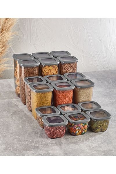 VİP AHMET 18-Piece Vipahmet Beach Storage Container (6X1750ML 6X1200ML 6X550ML) Vp-054