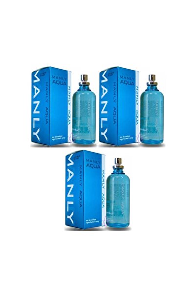 Manly Aqua Edc 125 Ml Erkek Parfüm 3 Adet