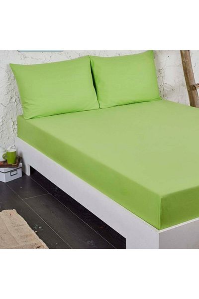 DENİZLİ ÇEYİZ Ranforce Fabric Elastic Sheet Set Pistachio Green