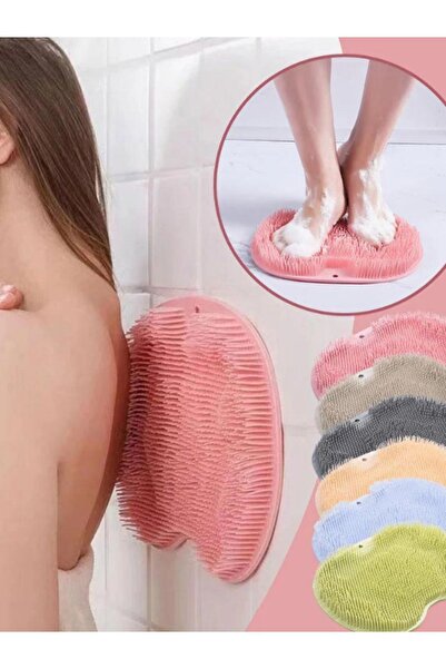 Acarlar Ticaret Vantuzlu Silikon Banyo Fırçası Ayak Masaj Pedi Sırt Kesesi Vücut Yıkama Lifi